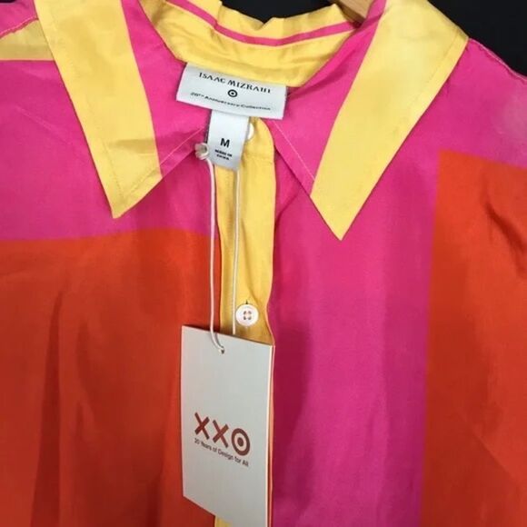 Isaac Mizrahi for Target color block silk top C33 - Picture 5 of 7